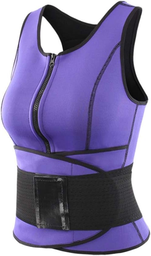 Corset Yoga Gym Hot Sweat Vest Adjustable Women's Sports Corset Waist Training Corset Slimming Sauna Vest With Zipper Shapewear Body Shaper Corset Top For Tummy Control Workout Fitness Exercise Athlet