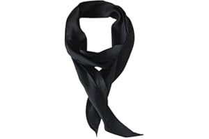 GERINLY Solid Color Long Neckerchief Pure Skinny Scarf Necktie for 50's Costume Party Wedding Cosplay Accessory