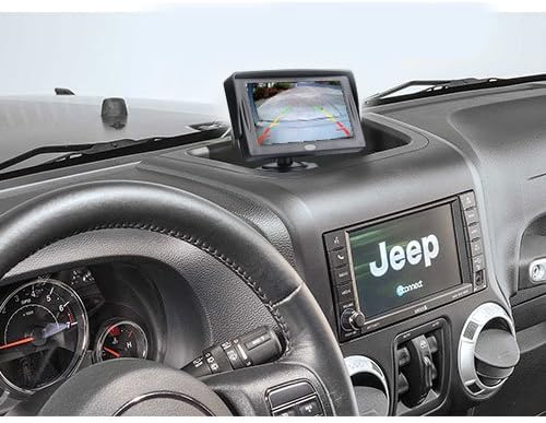 Jeep Wrangler | Back-up Rear View Camera Kit + 4.3" Screen Monitor | HD Camera with 7 Infrared Night Vision LED | Reverse Parking Bumper Camera