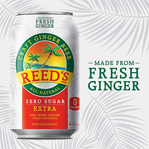 Reed's, Zero Sugar Extra Ginger Beer, Great Tasting All Natural