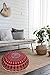 Anokhiart Navy Blue Round Mandala Floor Pillow Throw Living Room Decor Boho Decor Hippie Round Seating Pouf Cover Mandala Floor Pillows Cushion with Pom Pom