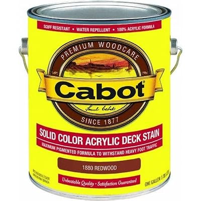 Cabot Stain 11880 Redwood Solid Color Decking Acrylic Stain W/ Surface Protector Size:1 Gallon.