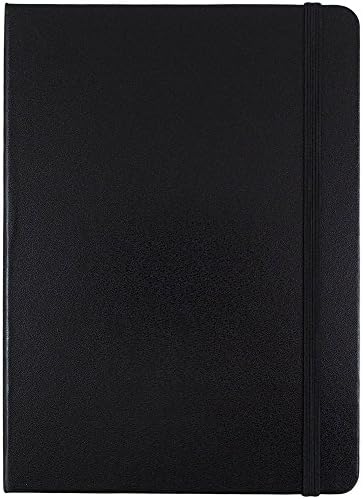JAM PAPER Hardcover Notebook with Elastic Band - Medium Journal - 5 x 7 - Black - 100 Lined Sheets - Sold Individually