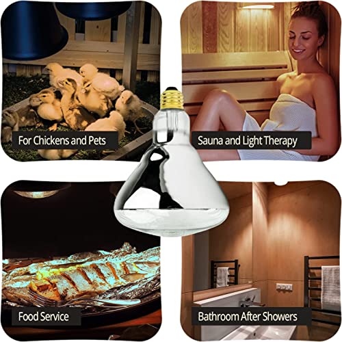 250 Watt Heat lamp Bulb for Bathroom R40 Incandescent Shower Heat