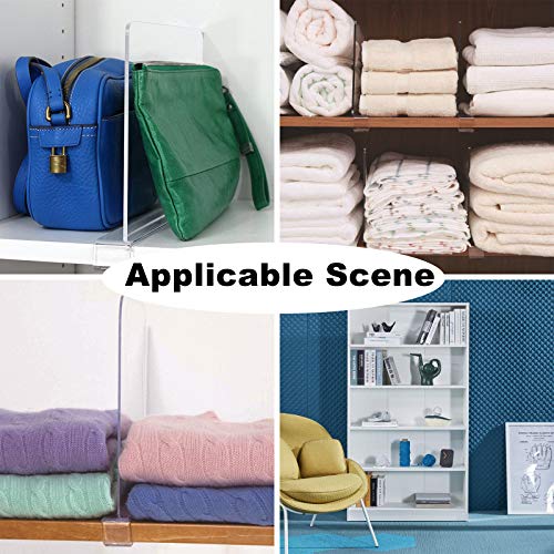 YMHPRIDE 6 Pack Clear Acrylic Closets Shelf Dividers Closet Separators