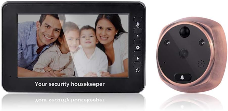 4.3 inch digital intercom peephole door mirror camera, TFT LCD screen PIR motion detection doorbell, 160 degree wide angle infrared night vision no interference function door mirror security camera
