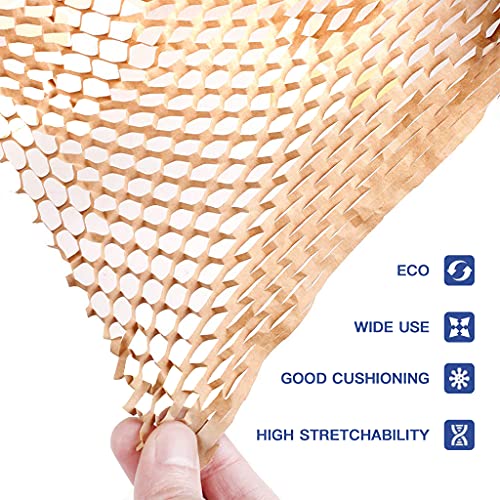 SZSYumUnion - Honeycomb Quilted Packaging Paper Roll, Perforated Packaging, Packaging Wrapping for Home Moving, Tearable Shipping, Bubble Wrap Alternative (30cmX30m)