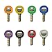 Uniclife 28 Pack Round Key Caps Covers Set in 9 Assorted Colors - 1 Inch and 1.2 Inch Plastic Identifier Label Tags for Standard Round Flat House and Larger Square Rhombus Office Keys