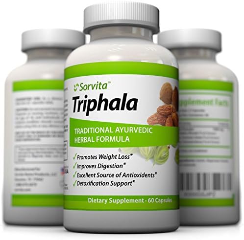 Sorvita Triphala - Organic Triphala Extract for Detox, Cleansing, Weight-Loss - Now with Full 30 Day Supply. Traditional Ayurvedic Purifier Herbal Formula. Premium Natural (Fruit Extract) Supplement