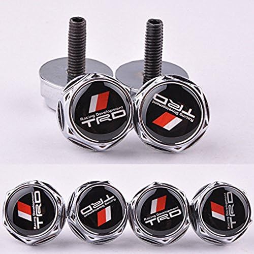 BZQq 4 Pcs Separate Zinc Alloy Logo License Plate Frame Bolt Screws Fastener