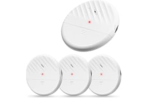 WSDCAM Glass Break Sensor Alarm 125dB Ultra-Slim Wireless Glass Break Detector Window Alarm Vibration Sensor for Home Window and Door Security - 4 Pack