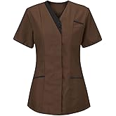 Housekeeping Uniforms - Scrub Tops for Women - Women's Lightweight Stretchy Scrubs for Cleaning Jobs Uniform