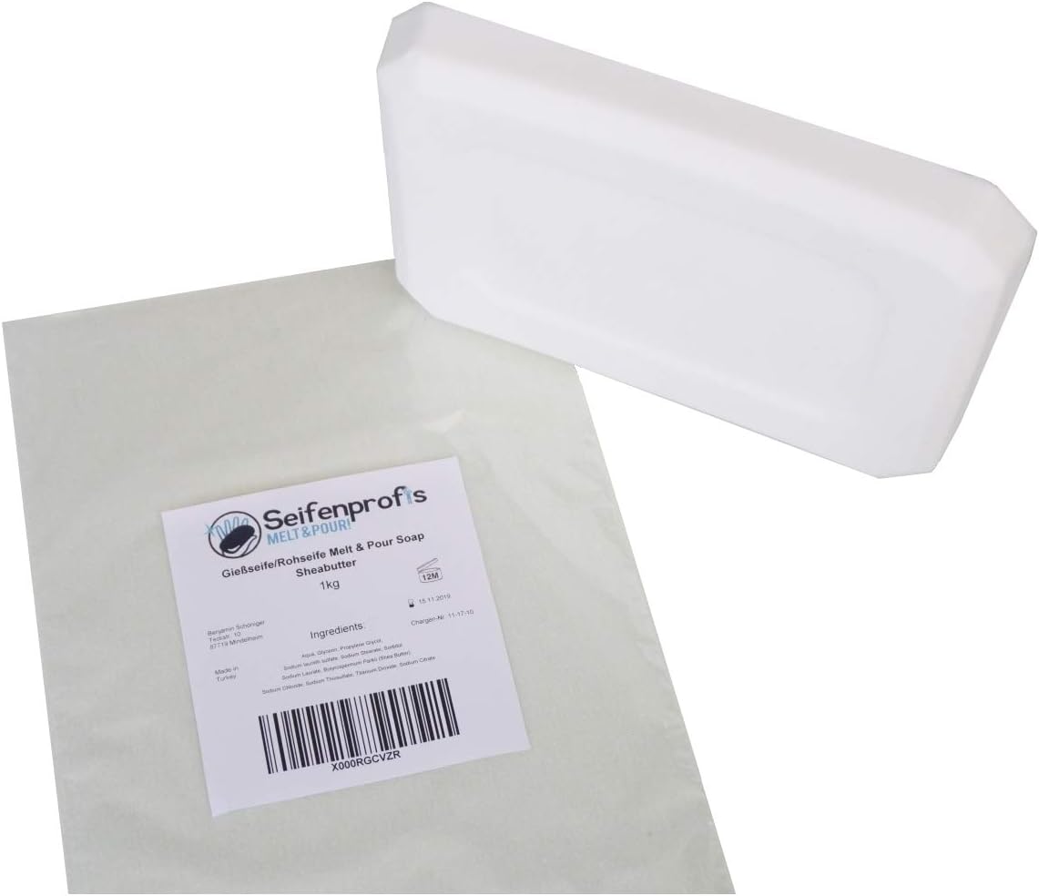 Shea Butter Raw Soap Pour Soap Base – Soaps (SLS Free), Weis, 1kg