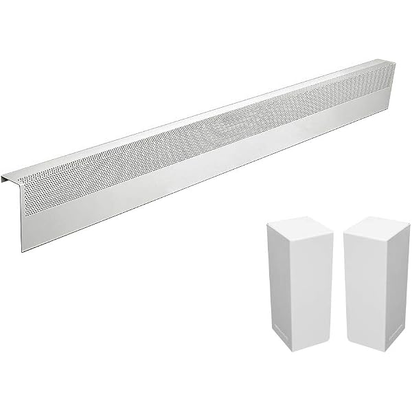 Baseboarders Basic Series 5 ft Galvanized Steel Easy Slip-On Baseboard  Heater Cover + Left u0026 Right Endcaps for Hydronic [Water] Systems - White [5  ft Cover + Lu0026R End Caps Bundle] - Amazon.com