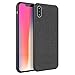 Magnetic Case iPhone X Case, Slim Fabric Pattern PU Leather Protective Back Cover Defender Case with Magnet Car Mount - 5.8 inch, Black