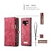 Note 9 Wallet Case,AKHVRS Handmade Premium Cowhide Leather Wallet Case,Zipper Wallet Case [Magnetic Closure]Detachable Magnetic Case & Card Slots for Samsung Galaxy Note 9 - Red