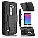 LG Risio Case, Starshop Full Protection Dual Layers Hybird Case with Kickstand and Locking Belt Swivel Clip with Premium Screen Protector Black