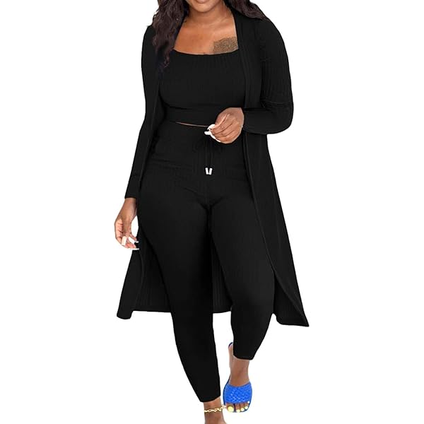 REASERAL Women's 3 Piece Outfits with Tank Top Long Sleeve