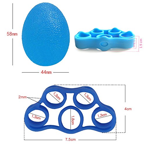 Cherislpy Massage Lacrosse Balls for Myofascial Release-Finger Resistance Bands Trainer for Golf Grip, Guitar Finger, Forearm Exercise, Cycling, Climbing, Prevention and Rehab - 6 Set - Thumbnail 3