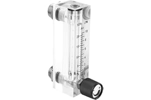 Garosa Gas Flowmeter LZM-6T Flowmeter Panel Type Flowmeter Acrylic PMMA Adjustable Panel Type Gas Meter Tester 1~10LPM 1/4" M181.5 with Control Valve for Oxygen Air Gas