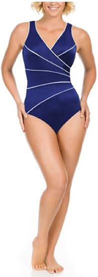 kirkland signature by miraclesuit women's one piece slimming swimsuit