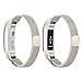 bayite Stainless Steel Bands Compatible Fitbit Alta and Alta HR, Milanese Loop Women Men Pack of 2, Champagne Gold and Black 6.7
