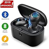 Wireless Earbuds, SeeYing L18 Bluetooth 5.0 Earphones True Wireless Ear-Buds with 24H Playtime, Charging Case, Build-in Mic, Hi-Fi Stereo Sound, Noise Cancelling, Sweatproof (Black)