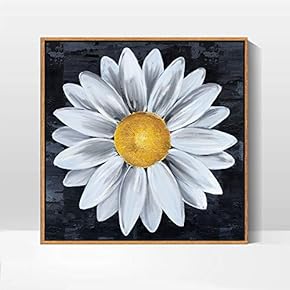 Framed Canvas Wall Art for Living Room, Bedroom Daisy Theme Canvas Prints for Home Decoration Ready to Hang - 16x16 inches