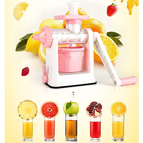 WSJS Hand-operated juicer Multi-function fruit juice machine ice cream machine Grape lemon citrus juice extraction tool Household food machine Food grade material 310.5×110×270.7mm
