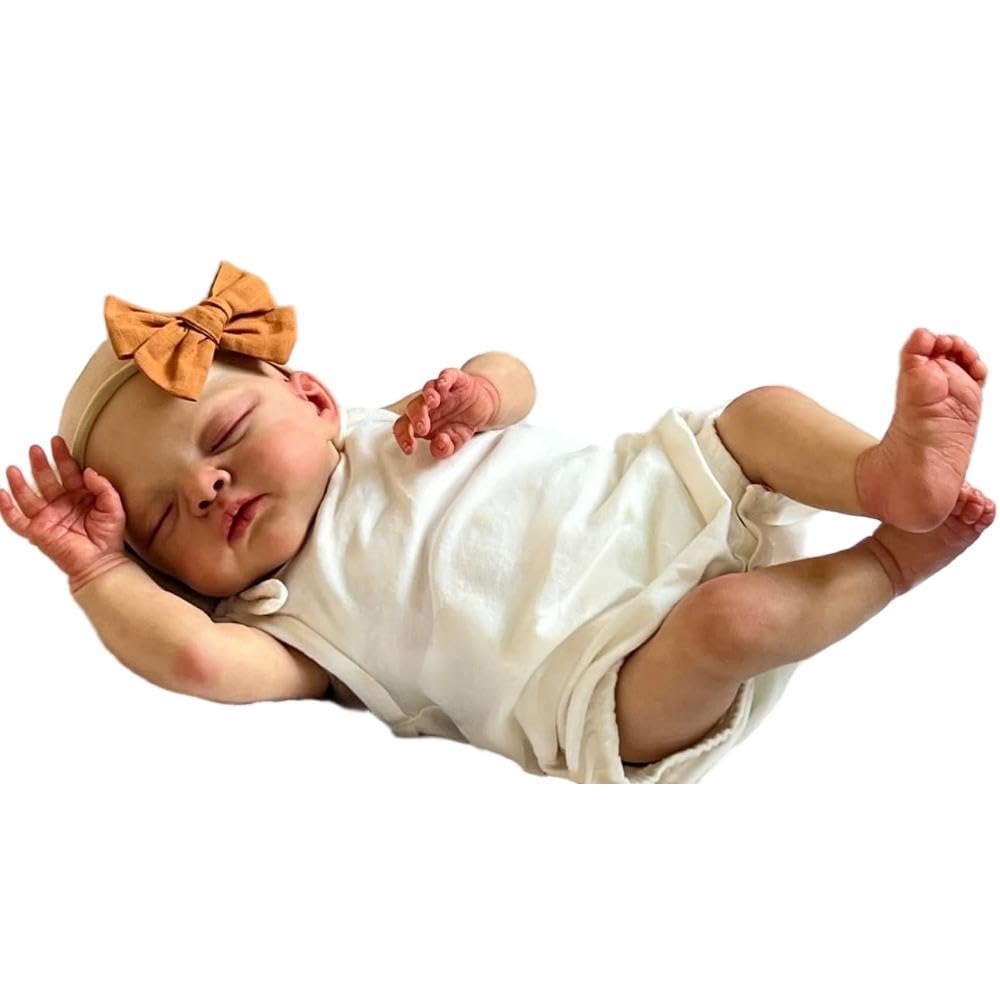 Scnbom reborn dolls silicone baby girls 18inch lifelike babies realistic newborn toddler real life looking sleep boys for kids