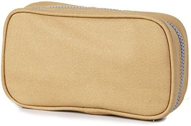 Travel Makeup Bag Makeup Jewelry Case Waterproof Canvas Velet Fabric With Zipper (Camel)