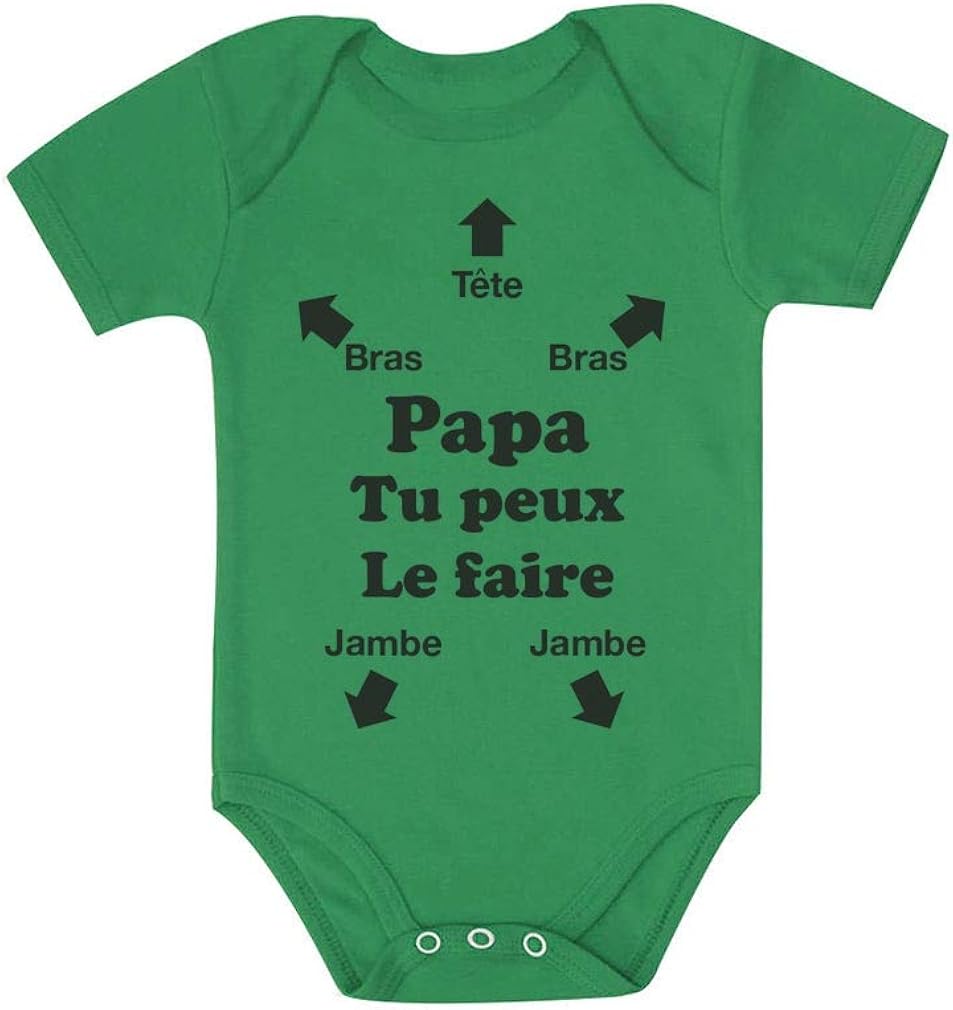 Bodysuits Cadeau Fete Des Peres Body Bebe Manche Courte Papa Humour Tu Peux Le Faire Clothing Accessories 5aday Com Ng