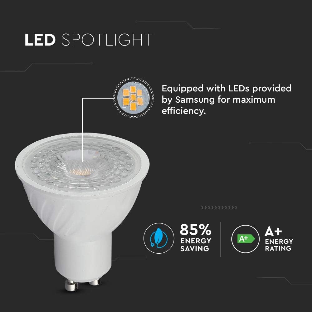 V-TAC LED Spotlight Chip Samsung SMD 6.5 W GU10 Natural White - Image 5