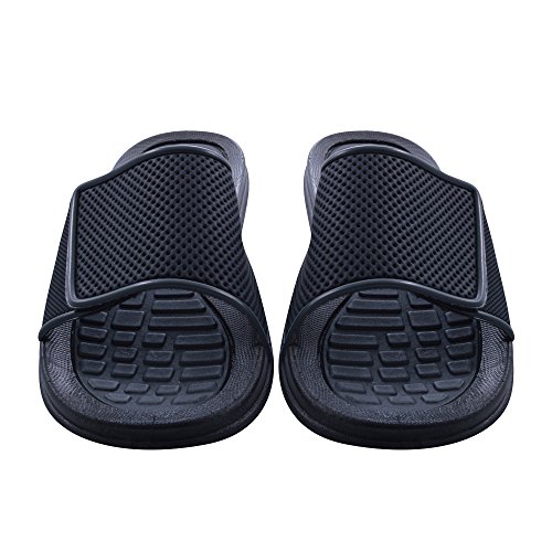 Sky sole mens slide sandals with velcro strap in gray t…