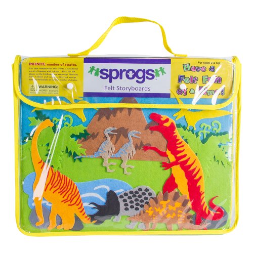 Sprogs- Set of 4 Felt Storyboards w/ Storage Bag - Diving, Dinosaurs, Zoo Animals, Outer Space