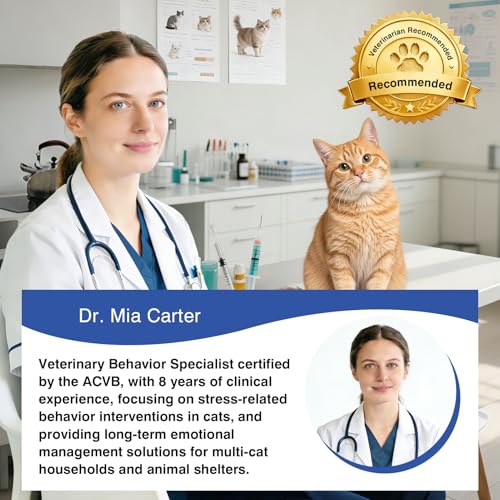 Piuess Katzen Beruhigung Steckdose FüR Cat Calming Diffuser Beruhigendes Diffusor-Set Katze Anti Stress Pheromon Beruhigungsmittel Duftstecker Geschmacklos（2 StöPsel + 2 NachfüLlpackungen à 48 Ml）