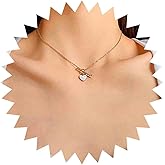 Vacaonio Bohemia Cute Cupid Heart Necklace Choker Heart Arrow Pendant Necklace Gold Mother Of Shell Heart Necklace Love Heart Chain Necklace Jewelry for Women