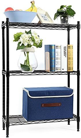 Magicook 3 Tier Wire Storage Rack, Wire Storage Shelving Units for Organization,11.8" D x 23.6" Wx 35.4" H(Black)