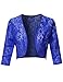 Women's 3/4 Sleeve Floral See-Through Lace Shrug Bolero Cardigan Top - Made in USA