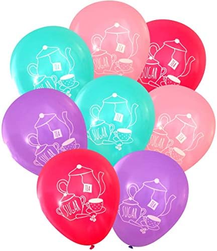 Nerdy Words Tea Party Latex Balloons (16 pcs) (Pinks, Purple & Aqua)