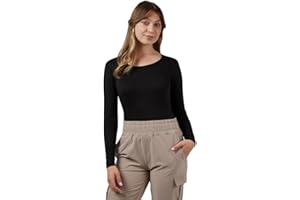 32 Degrees Heat Women's Lightweight Scoop Base Layer Top | Form Fitting | Long Sleeve | 4-Way Stretch | Thermal