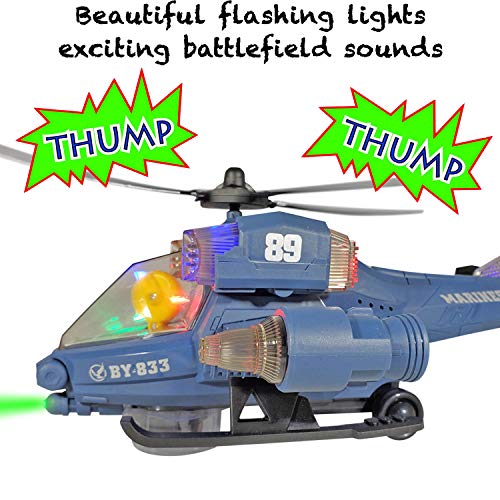 ANJ Kids New Holiday Helicopter Toy for Kids | Battery Operated Bump N Go, Beautiful Flashing Lights and Realistic Sounds Effects Toy Helicopter (Super Cobra)