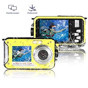 Underwater Camera Full Hd 1080P Waterproof Digital Camera 24.0MP Underwater Digital Camera Self Point and Shoot Dual Screen Waterproof Camera