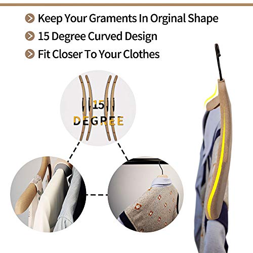 meqution Plastic Shirt Hangers,Non-Slip Durable Clothes Hangers with 360 ° Swivel Hook,Value Pack of 20,Wheat Straw