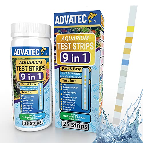 9 in 1 Aquarium Test Strips for Fresh & Saltwater Aquariums, Test for