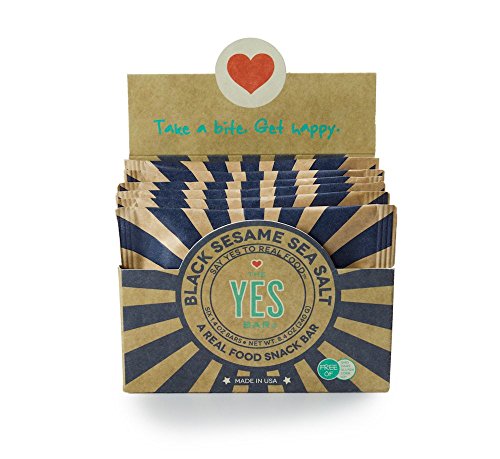 YES Bar - Gourmet Whole Food Paleo Snack Bar - Black Sesame Sea Salt (Pack of 6, 1.4 oz.)