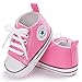 SOFMUO Unisex Baby Girls Boys High Top Ankle Canvas Shoes Soft Sole Toddler First Walker Infant Sneaker Newborn Crib Shoes(Pink,0-6Month)