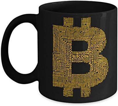 Bitcoin mug black/white ceramic