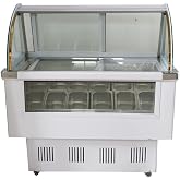 EQCOTWEA Commercial Ice Cream Dipping Cabinet Display Case Gelato Display Freezer 12 Large Displayed Pans With LED light Catering 220V 170L