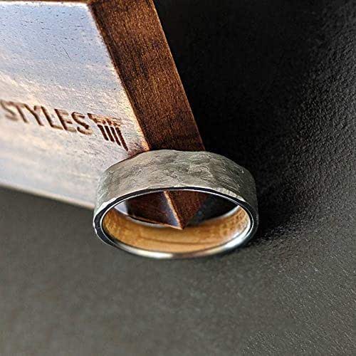 6mm Whiskey Barrel Rings for Men Titanium Wedding Band